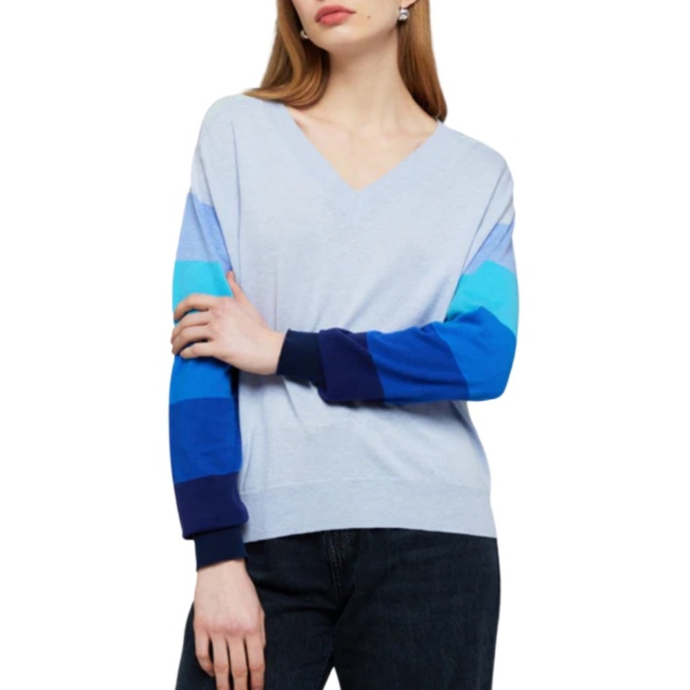 Wispr Brodie Cashmere Silk Blend V Neck Sweater